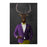 Elk drinking whiskey wearing purple and yellow suit large wall art print