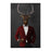 Elk drinking whiskey wearing red and black suit large wall art print