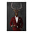 Elk drinking whiskey wearing red suit large wall art print
