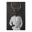 Elk drinking whiskey wearing white suit canvas wall art