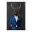 Elk smoking cigar wearing blue suit large wall art print