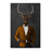 Elk smoking cigar wearing orange and black suit canvas wall art