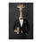 Giraffe drinking beer wearing black suit large wall art print
