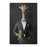 Giraffe drinking beer wearing gray suit canvas wall art