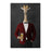 Giraffe drinking beer wearing red and black suit canvas wall art