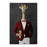 Giraffe drinking beer wearing red and white suit canvas wall art