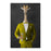 Giraffe drinking beer wearing yellow suit canvas wall art