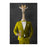 Giraffe drinking beer wearing yellow suit large wall art print