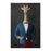 Giraffe drinking martini wearing blue and red suit large wall art print
