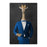 Giraffe drinking martini wearing blue suit canvas wall art