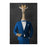 Giraffe drinking martini wearing blue suit large wall art print