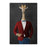 Giraffe drinking martini wearing red and blue suit canvas wall art