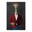 Giraffe drinking martini wearing red and blue suit large wall art print