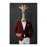 Giraffe drinking martini wearing red and white suit canvas wall art