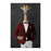 Giraffe drinking martini wearing red and white suit large wall art print