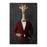 Giraffe drinking red wine wearing red and black suit canvas wall art