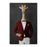 Giraffe drinking red wine wearing red and white suit canvas wall art