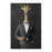 Giraffe drinking whiskey wearing gray suit canvas wall art