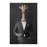 Giraffe drinking whiskey wearing gray suit large wall art print