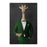 Giraffe drinking whiskey wearing green suit canvas wall art