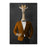 Giraffe drinking whiskey wearing orange and black suit canvas wall art