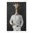 Giraffe drinking whiskey wearing white suit large wall art print