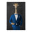 Giraffe smoking cigar wearing blue suit large wall art print