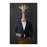 Giraffe smoking cigar wearing navy and orange suit large wall art print