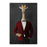 Giraffe smoking cigar wearing red and black suit canvas wall art