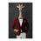 Giraffe smoking cigar wearing red and white suit large wall art print