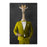 Giraffe smoking cigar wearing yellow suit canvas wall art