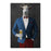 Goat Drinking Beer Art - Blue and Red Suit