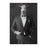 Goat Drinking Red Wine Art - Gray Suit
