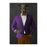 Greyhound Drinking Martini Wall Art - Purple and Orange Suit