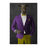 Greyhound Smoking Cigar Wall Art - Purple and Yellow Suit