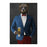 Grizzly Bear Drinking Beer Wall Art - Blue and Red Suit
