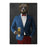 Grizzly Bear Drinking Beer Wall Art - Blue and Red Suit