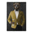 Grizzly Bear Drinking Beer Wall Art - Gold Suit