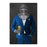 Large canvas of knight drinking beer wearing blue suit art