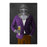 Large canvas of knight drinking beer wearing purple and orange suit art