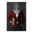 Large canvas of knight drinking beer wearing red and black suit art
