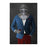 Large print of knight drinking red wine wearing blue and red suit art