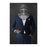 Large print of knight drinking red wine wearing navy suit art