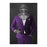 Large print of knight drinking red wine wearing purple suit art
