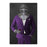 Large canvas of knight drinking red wine wearing purple suit art