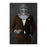 Large canvas of knight drinking whiskey wearing brown suit art