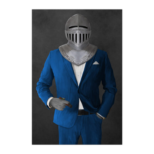 Large print of knight smoking cigar wearing blue suit art