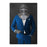 Large canvas of knight smoking cigar wearing blue suit art