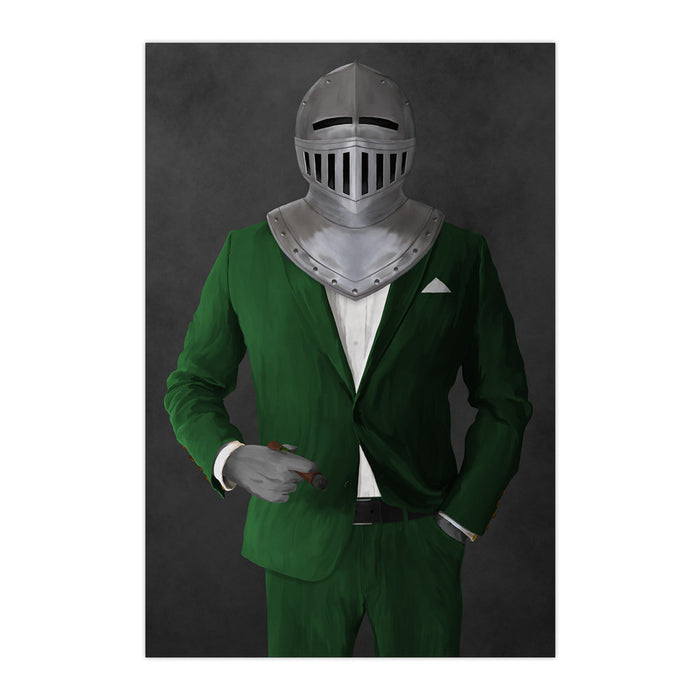 Large print of knight smoking cigar wearing green suit art