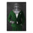 Large canvas of knight smoking cigar wearing green suit art